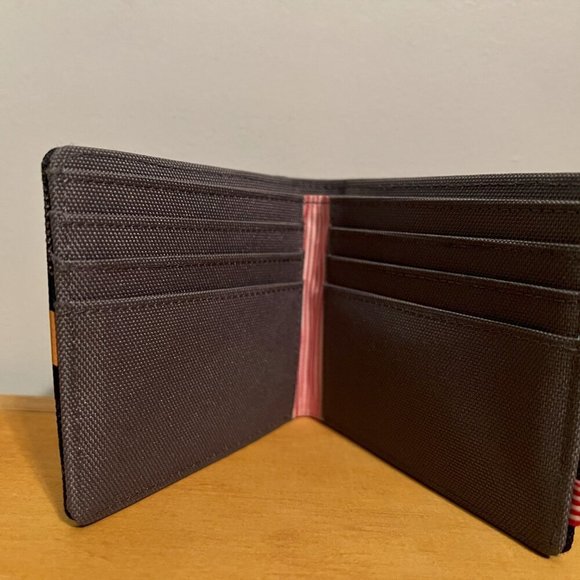 NWOT HERSCHEL SUPPLY Roy Wallet - Black Grid/Orange HERSCHEL SUPPLY - - Picture 3 of 4